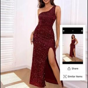 Burgundy Evening Gown Size L – Needs Zipper Repair